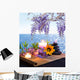Massage stones, daisies and wisteria - seabed Wall Mural