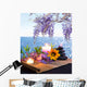 Massage stones, daisies and wisteria - seabed Wall Mural