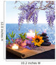 Massage stones, daisies and wisteria - seabed Wall Mural