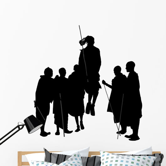 African Dancing People Silhouette