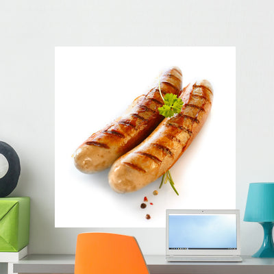 Smoked Wieners Wall Decal shown on a wall