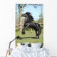 Friesian Stallion Prancing Wall Mural