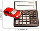 Toy car and calculator over white Wall Decal