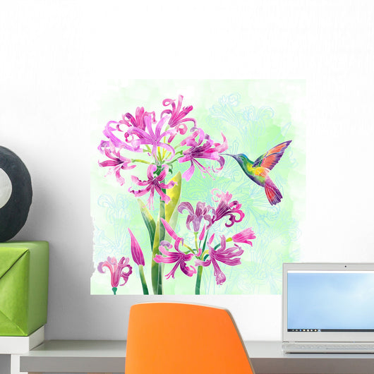 exotic flowers and birds Wall Mural