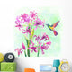 exotic flowers and birds Wall Mural
