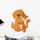 Cute Dog and Cat Embracing Each Other Wall Decal