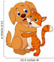 Cute Dog and Cat Embracing Each Other Wall Decal