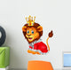 Cartoon lion in king outfit Wall Decal