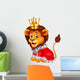 Cartoon lion in king outfit Wall Decal