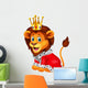 Cartoon lion in king outfit Wall Decal