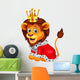 Cartoon lion in king outfit Wall Decal
