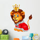 Cartoon lion in king outfit Wall Decal