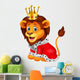 Cartoon lion in king outfit Wall Decal