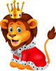 Cartoon lion in king outfit Wall Decal