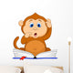 Cute monkey cartoon reading book Wall Decal