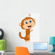Cute Monkey With Blank Sign Wall Decal