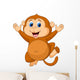 Cute monkey cartoon Wall Decal