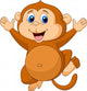 Cute monkey cartoon Wall Decal