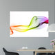Colored Smoke Curves Isolated on White Background Wall Mural