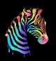 Colored zebra on black Wall Mural