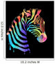 Colored zebra on black Wall Mural