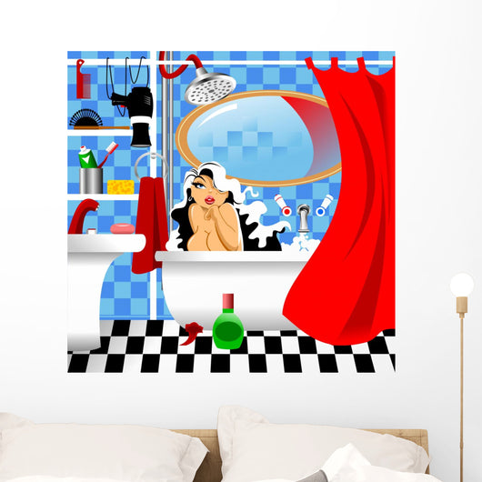 Babe Bathroom Wall Mural