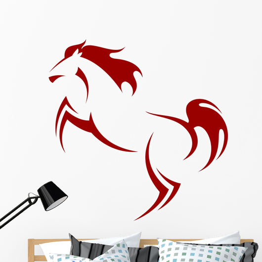Stylized Rearing Horse Wall Mural