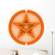 Orange 3D Pentagram on White Background with Simple Material. Wall Decal