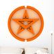 Orange 3D Pentagram on White Background with Simple Material. Wall Decal