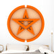 Orange 3D Pentagram on White Background with Simple Material. Wall Decal
