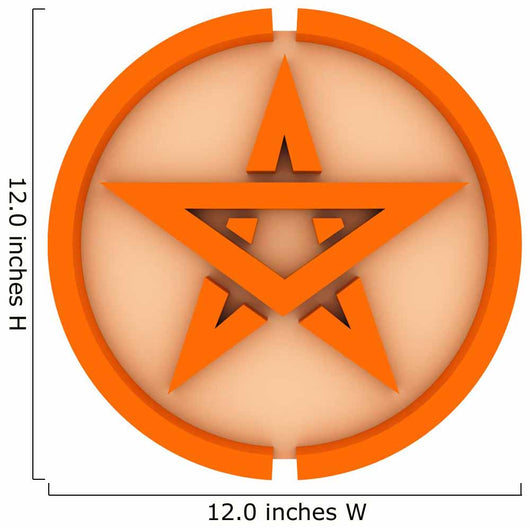 Orange 3D Pentagram on White Background with Simple Material. Wall Decal