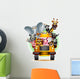 Safari Animals in Yellow Car Wall Decal
