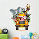 Safari Animals in Yellow Car Wall Decal