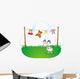 A Puppy near the Hanging Baby Clothes Wall Decal