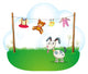 A Puppy near the Hanging Baby Clothes Wall Decal