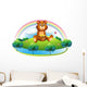 A Bear Holding a Pot of Honey at the Hill Wall Decal