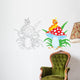 Caterpillar and fly agaric Wall Decal