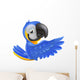 Cute blue and yellow parrot Wall Decal