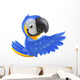 Cute blue and yellow parrot Wall Decal