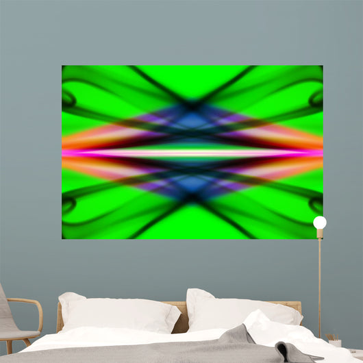 colored smoke curves composition background Wall Mural