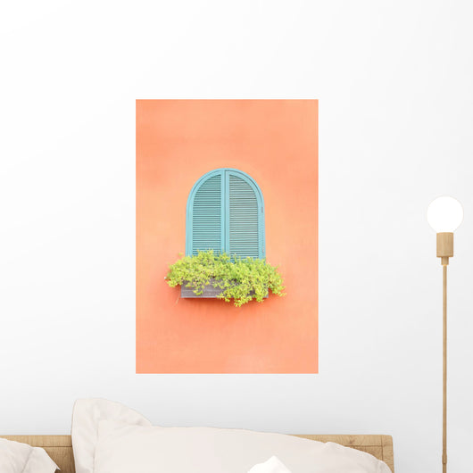 Old Arched Green Window