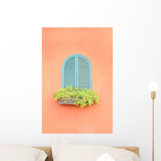 Old Arched Green Window