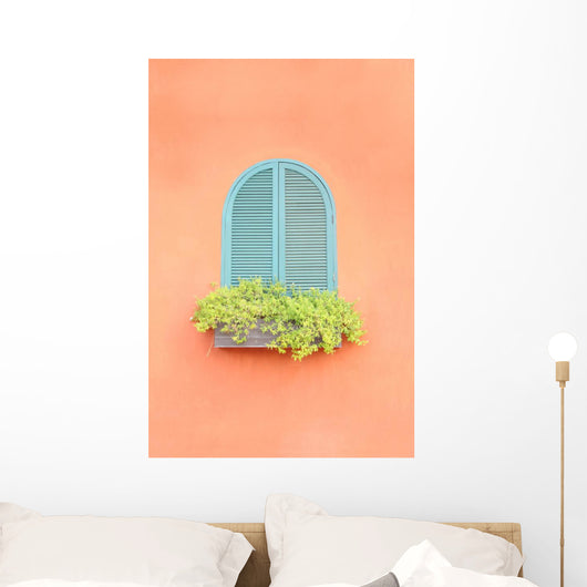 Old Arched Green Window