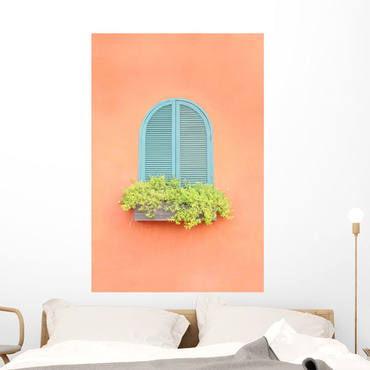 Old Arched Green Window