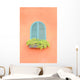 Old Arched Green Window