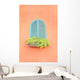Old Arched Green Window