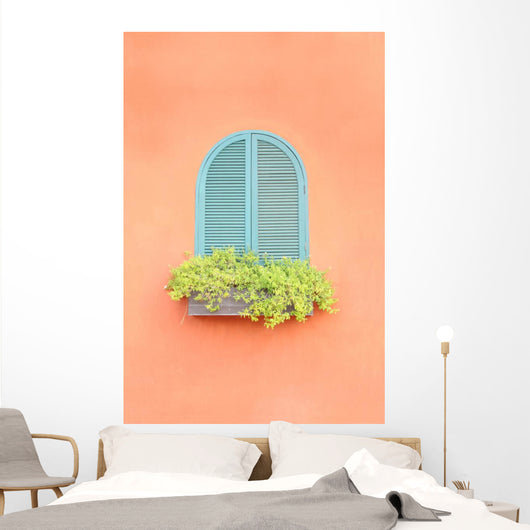 Old Arched Green Window