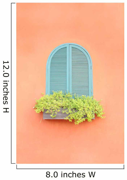 Old Arched Green Window