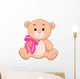 Cute brown bear stuff cartoon Wall Decal