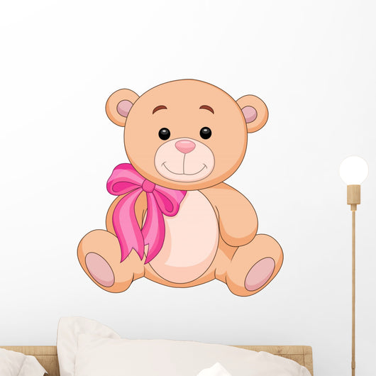 Cute brown bear stuff cartoon Wall Decal